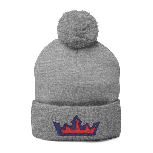 Embroidered RYA Royals Crown Pom-Pom Knit Cap