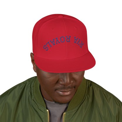RYA Royals Embroidered Snapback Cap Navy Text