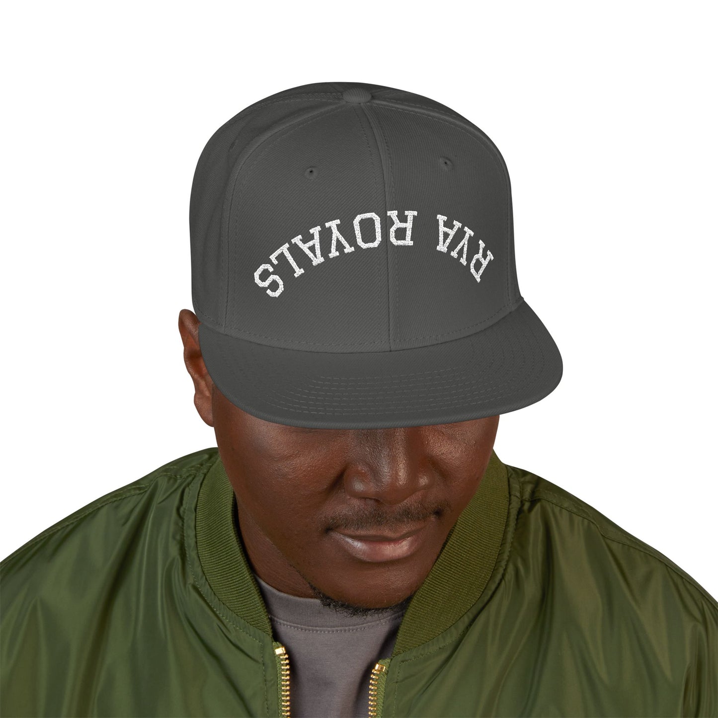 RYA Royals Embroidered Snapback Cap White Text