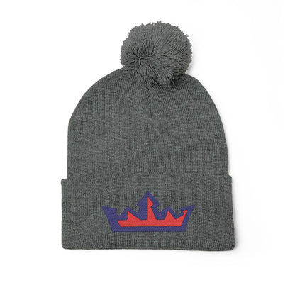 Embroidered RYA Royals Crown Pom-Pom Knit Cap