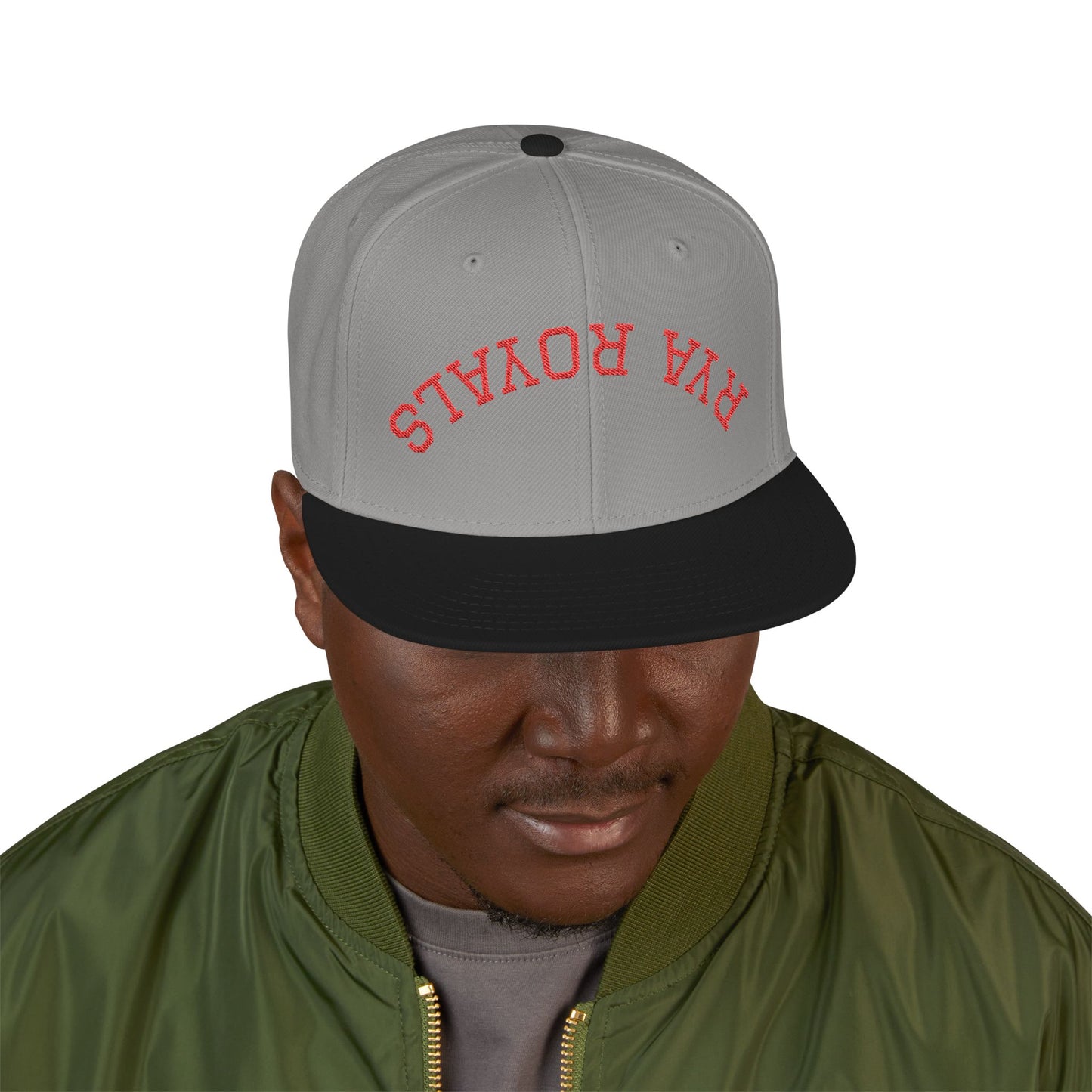 RYA Royals Embroidered Snapback Cap Red Text