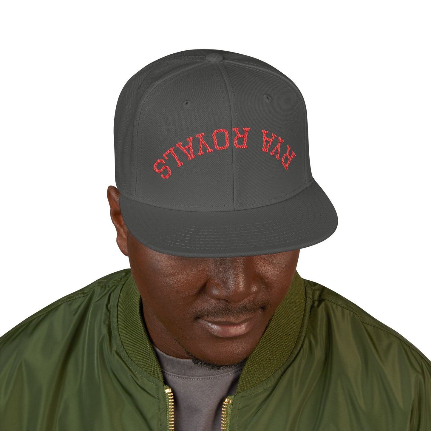 RYA Royals Embroidered Snapback Cap Red Text