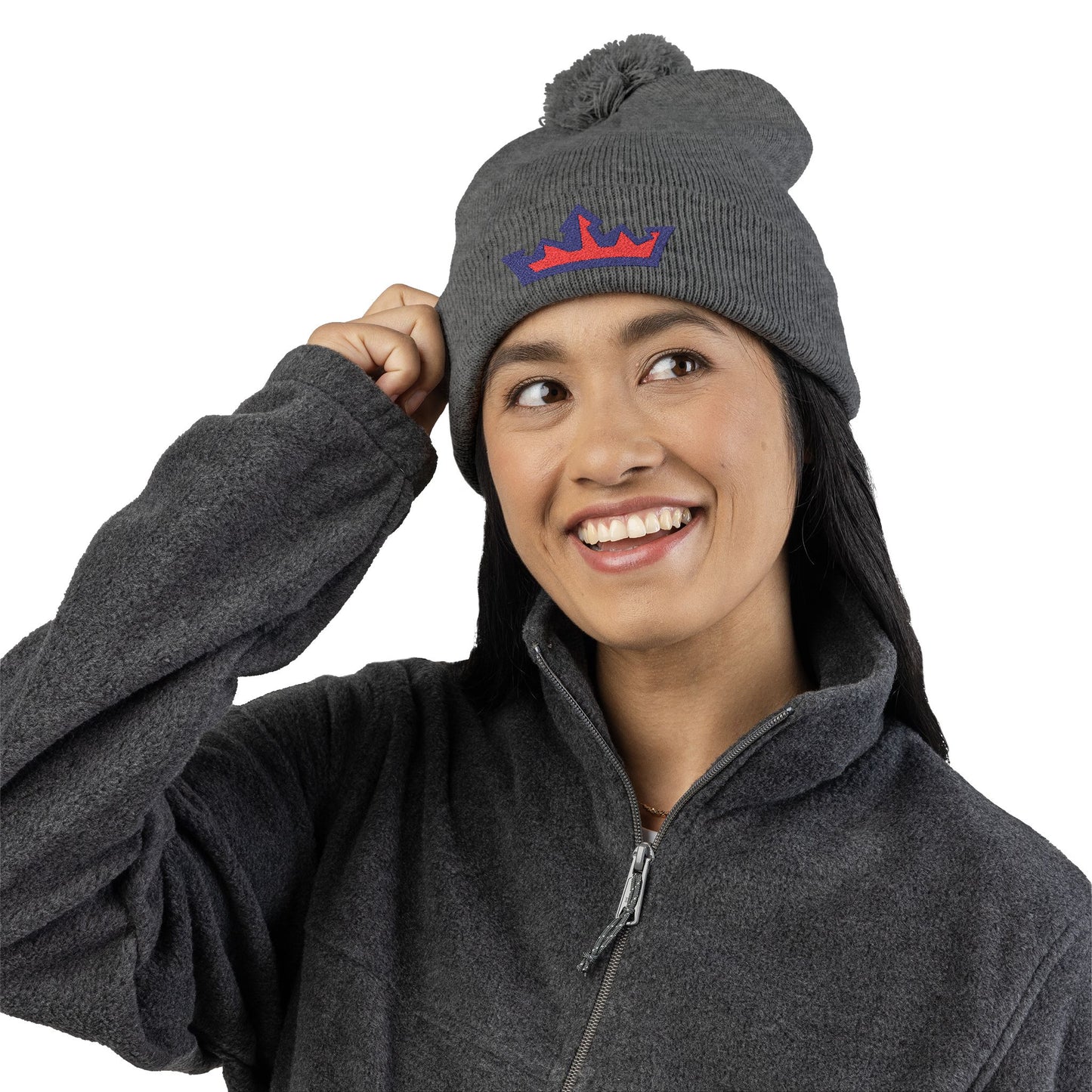 Embroidered RYA Royals Crown Pom-Pom Knit Cap