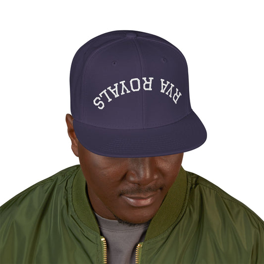RYA Royals Embroidered Snapback Cap White Text
