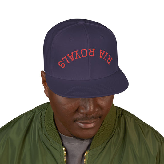 RYA Royals Embroidered Snapback Cap Red Text